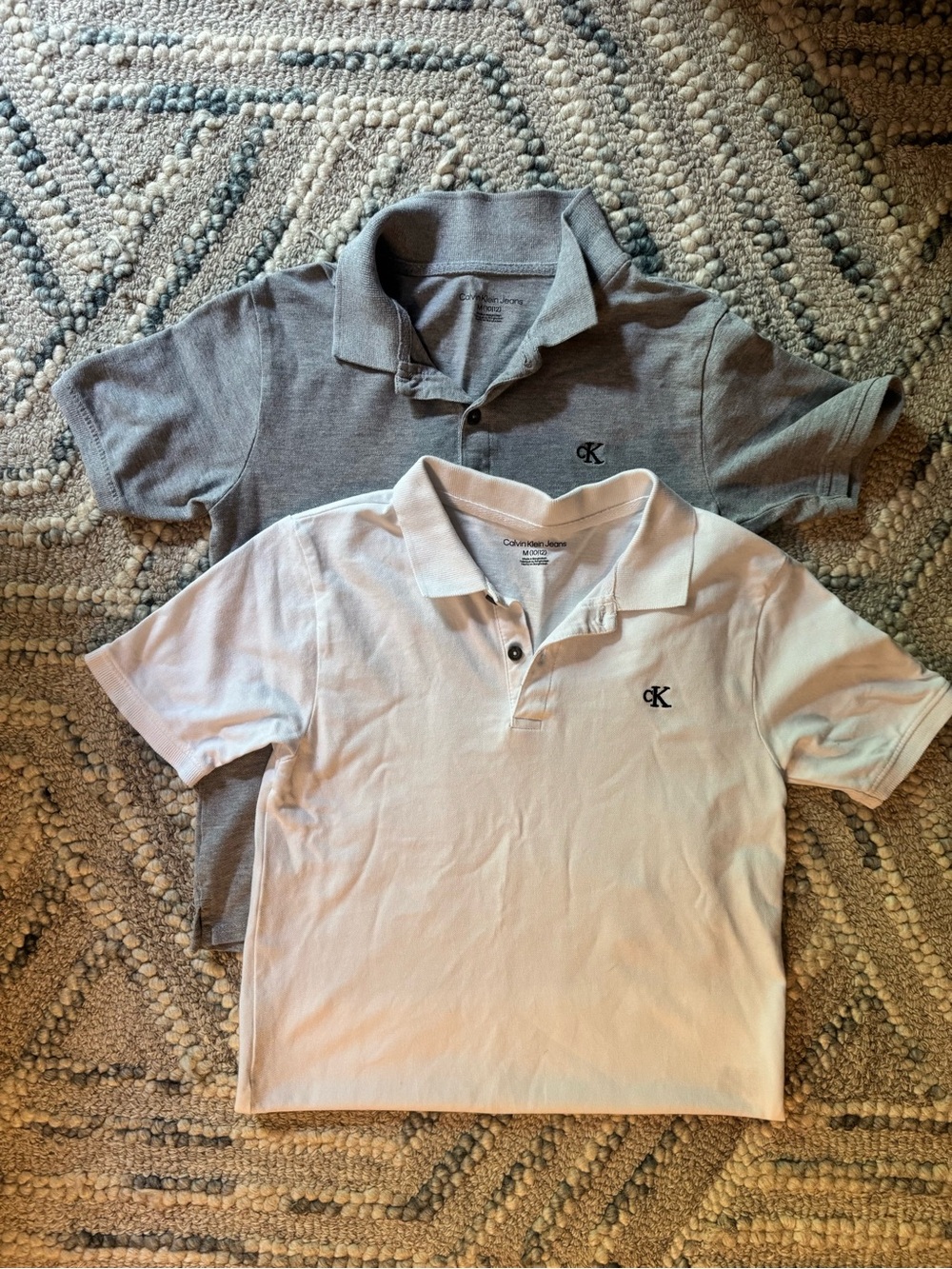 Calvin Klein Short Sleeve Polo Pair - White & Gray